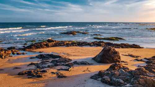 Scenic view of beach against sky