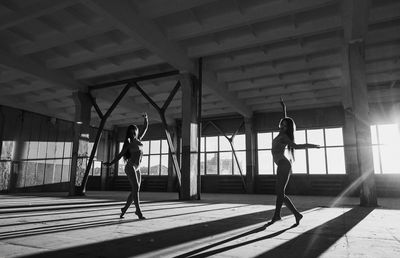 Women dancing in studio