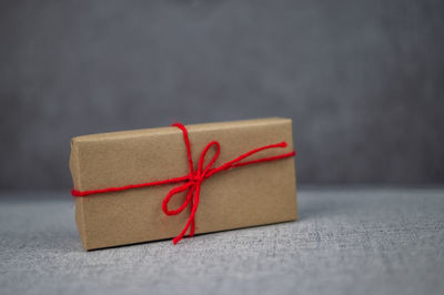 Close-up of red paper in box