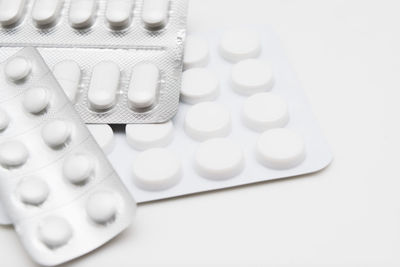 High angle view of objects on white background