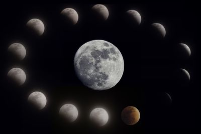 Close-up of moon against black background