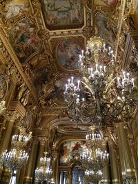 Low angle view of ornate ceiling