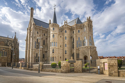 View of the episcopal palace in the city of astorga, spain