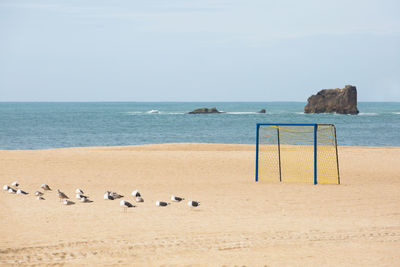 Scenic view of beach against sky