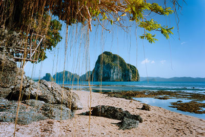 Scenic view of beach against sky