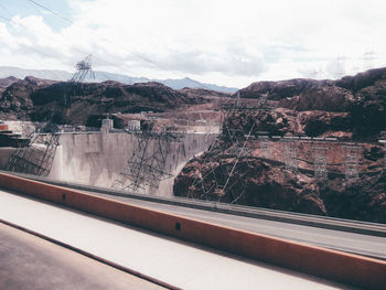 Scenic view of dam against sky