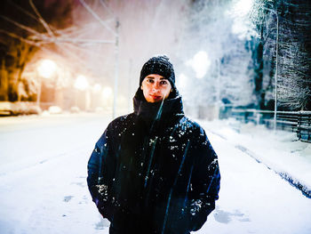 Man standing in snow