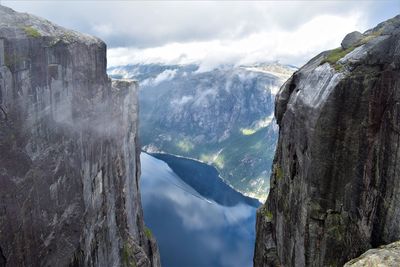 Panoramic view of mountains against sky