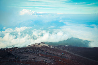 Aerial view of landscape against sky