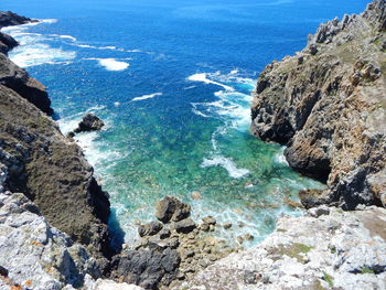 Scenic view of sea seen from cliff