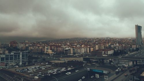 High angle view of cityscape