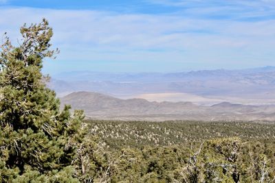 Scenic view of dramatic landscape against blue sky