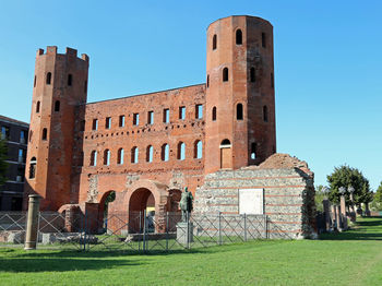 View of historical building against blue sky