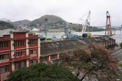 Cityscape of vitoria city with its port, vitoria, espirito santo, brazil