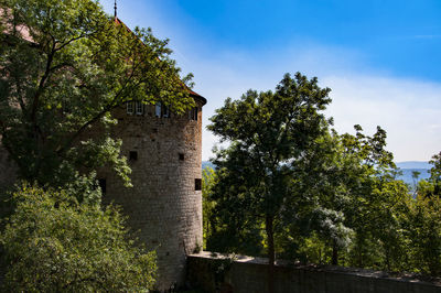 Low angle view of old building against sky
