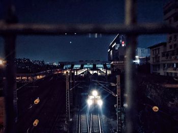 Illuminated city at night