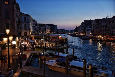 Canal in venice at night