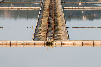 Reflection of built structure in water