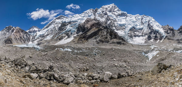 Snowcapped mountains against sky