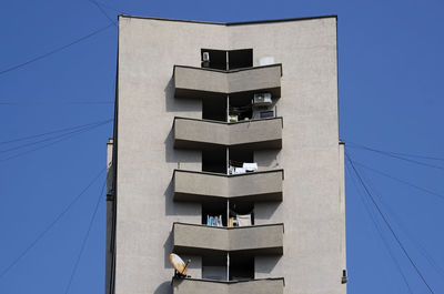 Concrete facade of a residential building in pristina, kosovo
