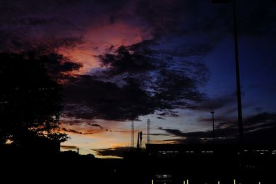 Silhouette of trees at dusk