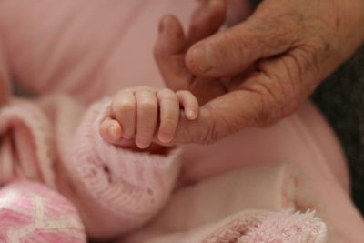 Close-up of baby hands