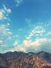 Low angle view of mountain against sky