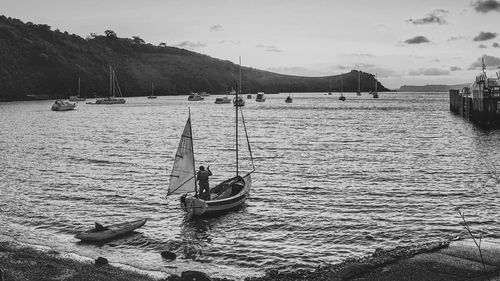 Sail boat setting off for the sea