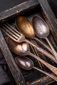 High angle view of food on table