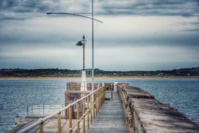 Pier on calm lake