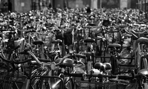 Bicycles on street in city