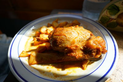 Close-up of food in plate