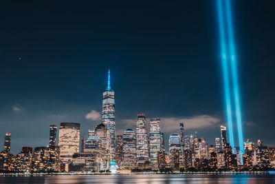 Illuminated city at night