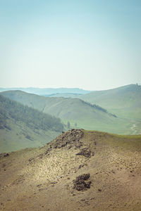 Scenic view of mountains against clear sky