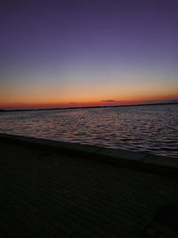 Scenic view of sea against sky at sunset