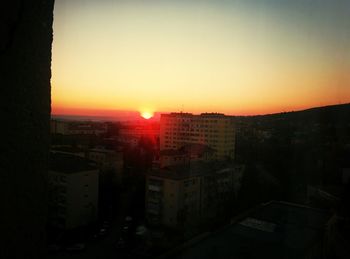 Sunset over city