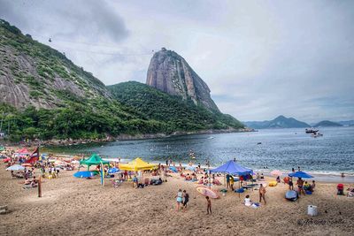 Tourists on beach