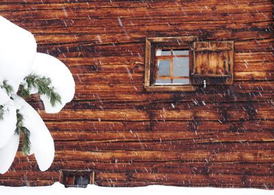 Directly above shot of house window during winter