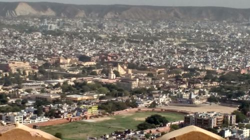 High angle shot of townscape