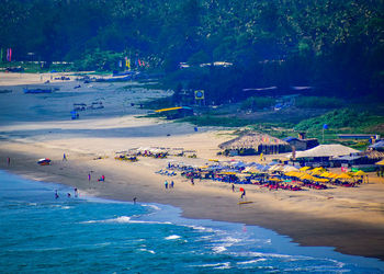 High angle view of beach against sky