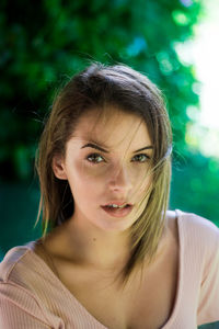 Close-up portrait of young woman