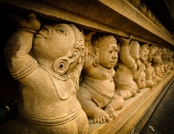 Close-up of buddha statue in temple
