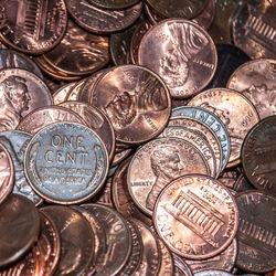 Full frame shot of coins