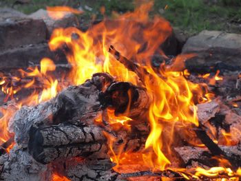 Close-up of bonfire