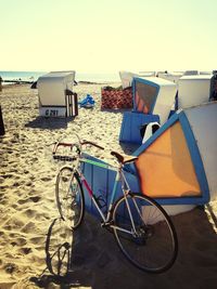 Parked boats at seaside