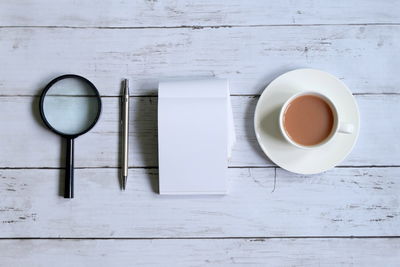 Directly above shot of objects on table