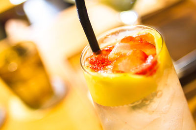 Close-up of cocktail on table