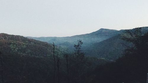 Scenic view of mountains against clear sky