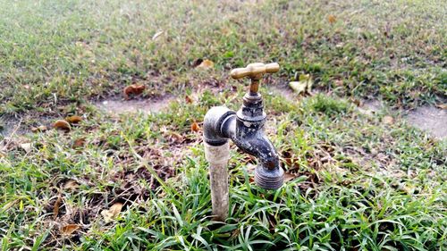 Close-up of water flowing from pipe