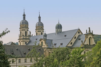 View of buildings against clear sky